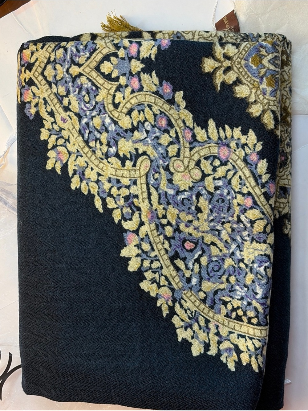 DANA XU 100% Merino Wool Extra Large Pashmina Shawl for Women 96"x43"